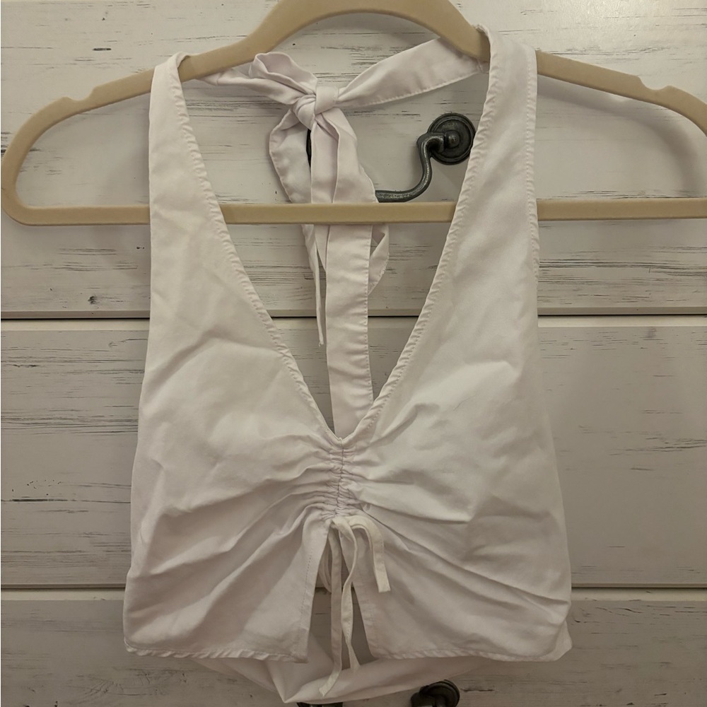 medium white crop/halter top